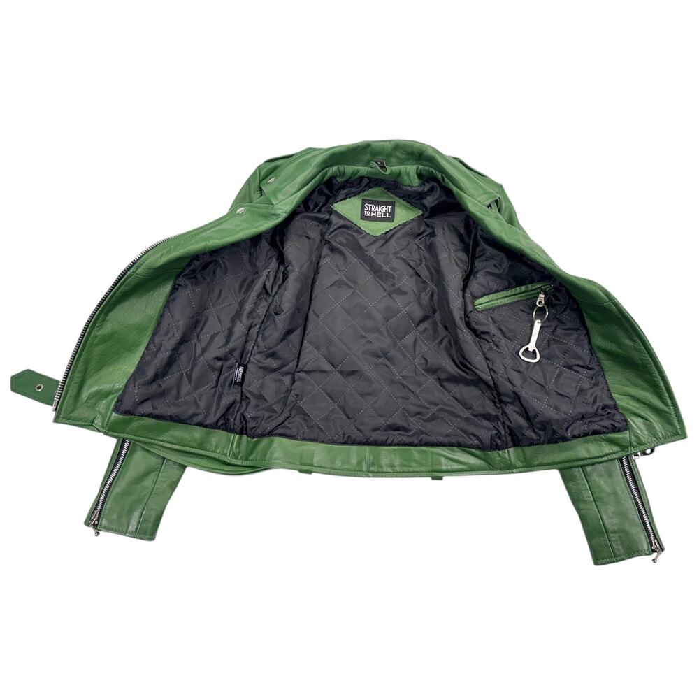 Straight To Hell Commando Cactus Green Leather Mo… - image 5